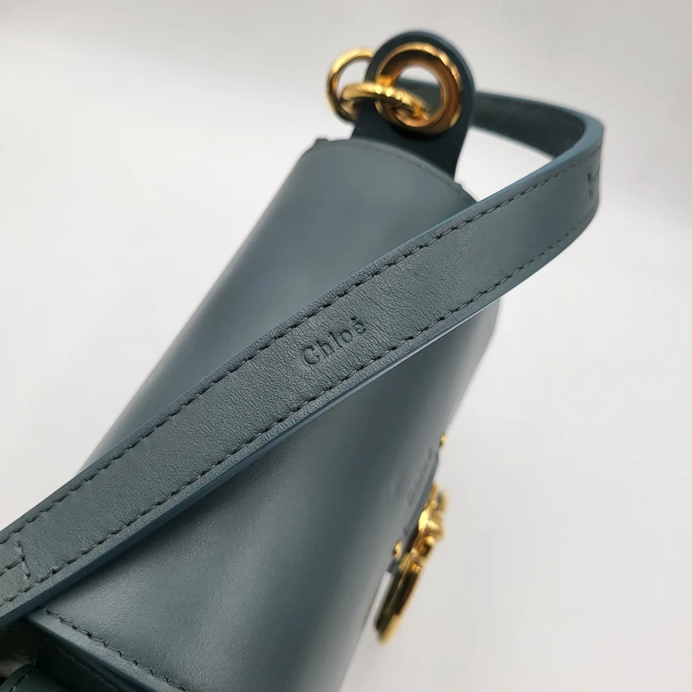 CHLOE Calfskin Small Tess Bag in Faded Blue, Authentic w/ COA. - Picture 7 of 16